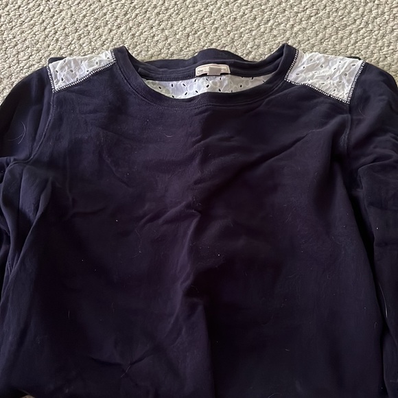 GAP SIZE XS NAVY DRESS EYELET DETAIL 3/4 SLEEVE - Picture 3 of 3